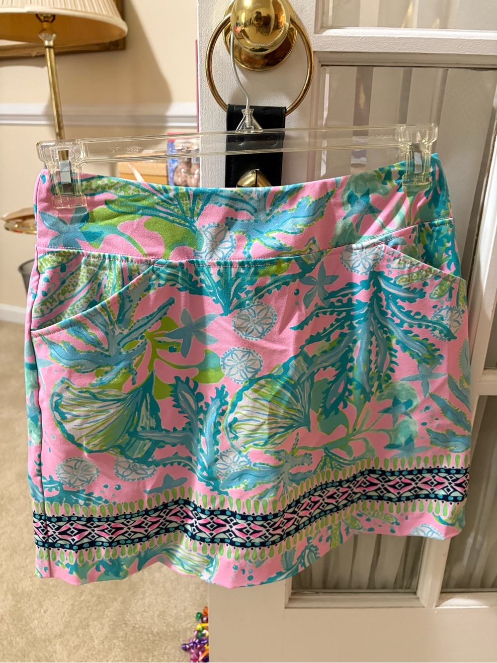 Lilly Pulitzer Luxletic Pink Tropical Print Mini Skort - Picture 1 of 11